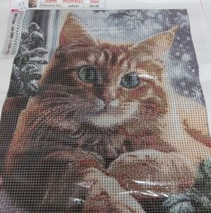 Diamond Painting Art yellow cat 30x40 17 colors